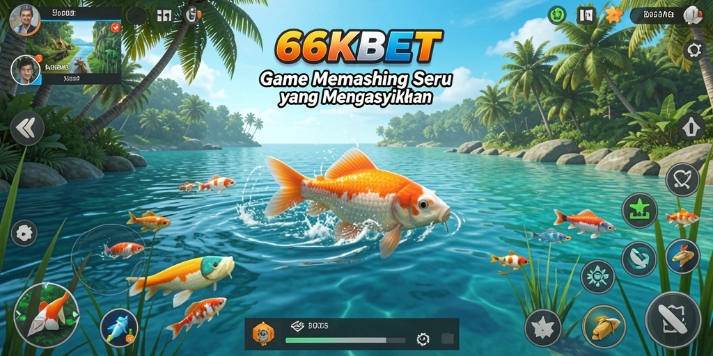 Tampilan gameplay 66KBET yang mendebarkan saat menangkap ikan besar.