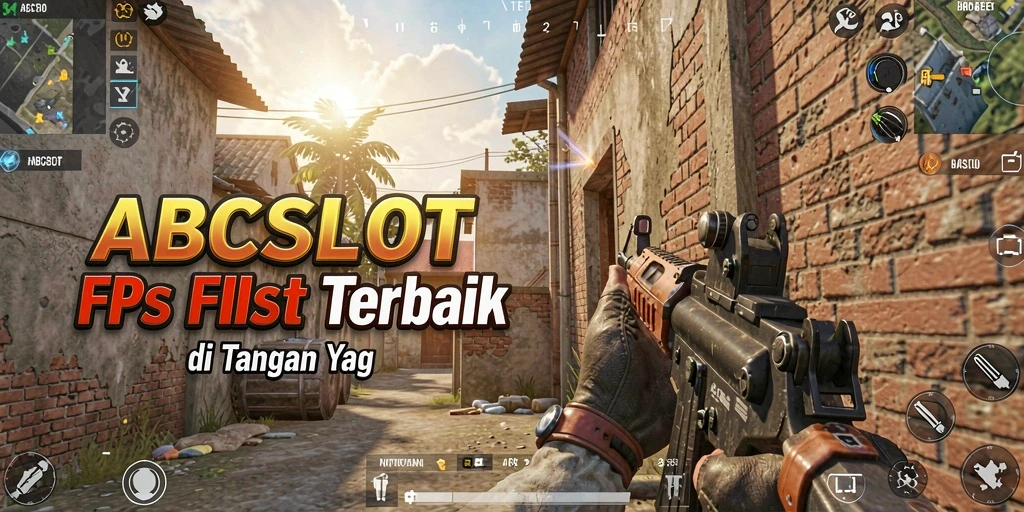 Tampilan gameplay menegangkan dari ABCSLOT di arena FPS.