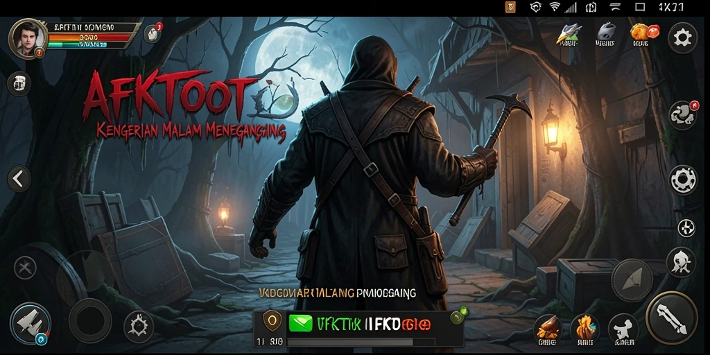 Screenshot AFKTOTO menampilkan momen menegangkan saat menjelajahi lorong gelap.