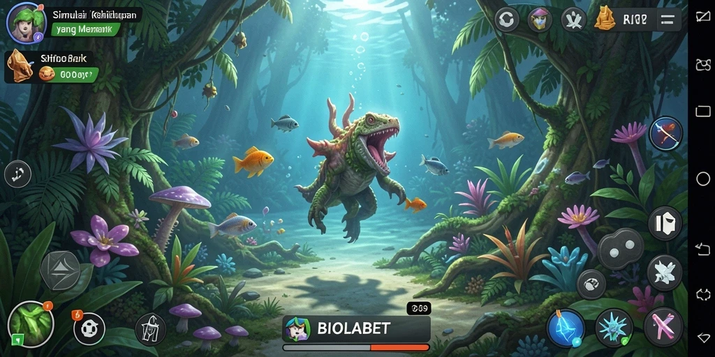 Tampilan gameplay yang menarik dalam BIOLABET dengan interaksi karakter.