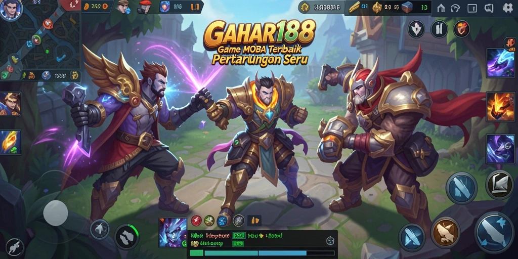 Screenshot gameplay MOBA yang mendebarkan di GAHAR188.