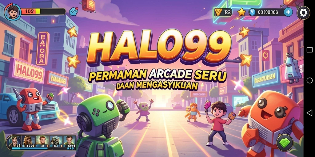 Tampilan gameplay utama dari HALO99 yang menarik dan penuh aksi.
