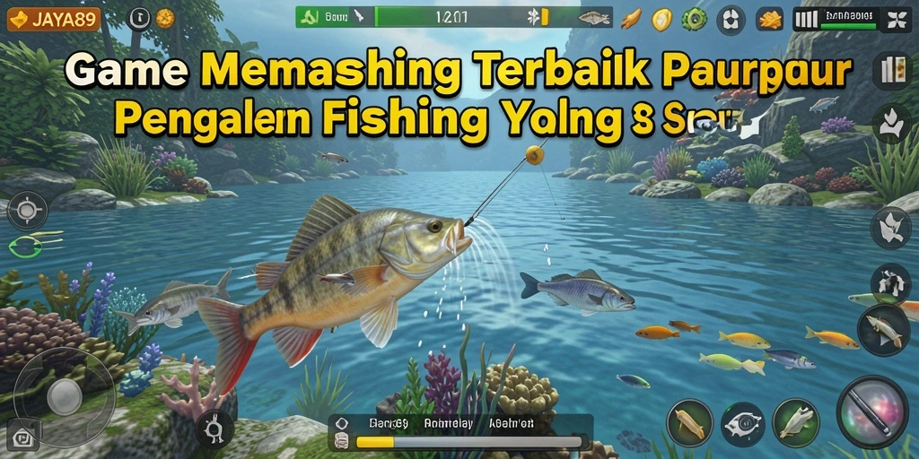 Screenshot utama JAYA89 menampilkan gameplay memancing yang seru dan interaktif.