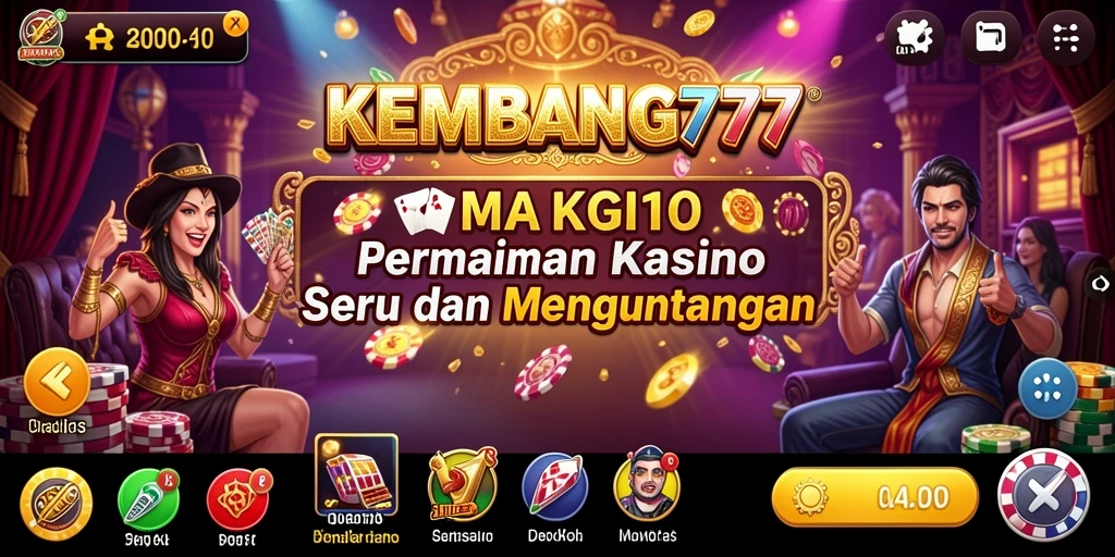 Tampilan antarmuka KEMBANG777 yang menarik dan gameplay kasino.