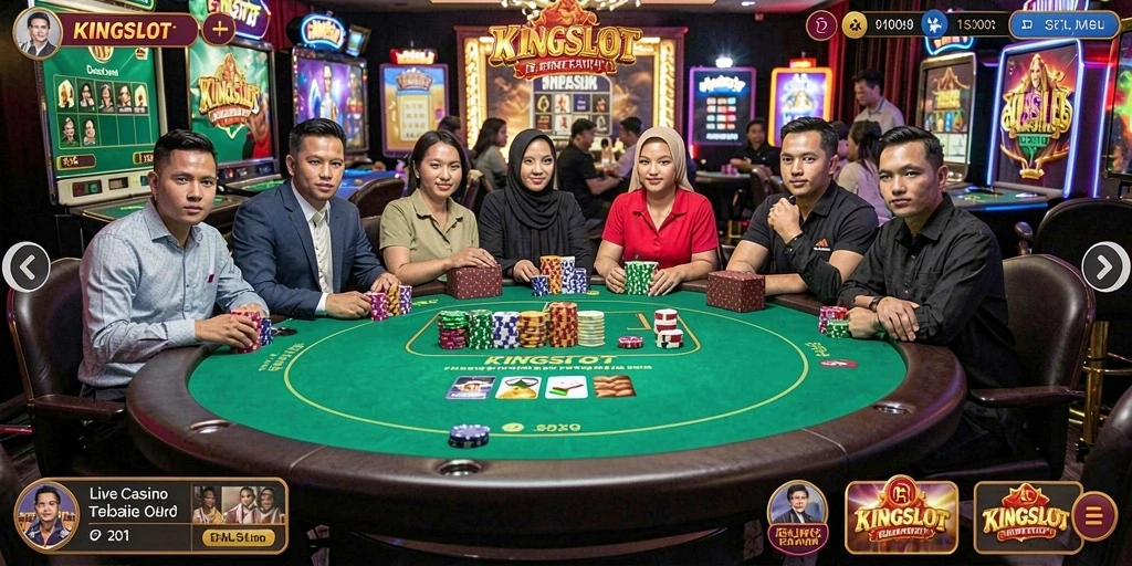 Tampilan gameplay menarik dalam aplikasi Live Casino KINGSLOT.