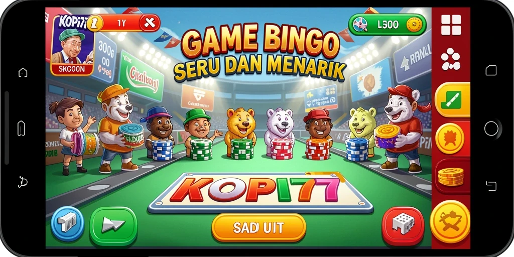 Tampilan gameplay Bingo KOPI77 yang seru dan interaktif.