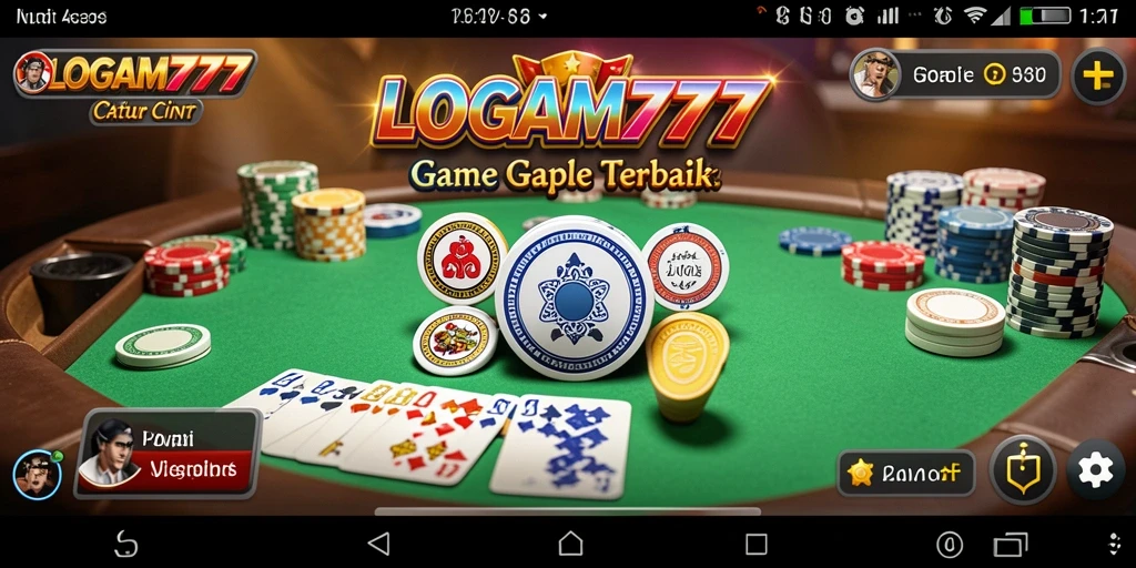 Screenshot dari gameplay LOGAM777 menunjukkan keseruan bermain gaple.