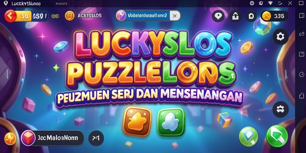 Tampilan gameplay LUCKYSLOTS yang penuh warna dan seru.