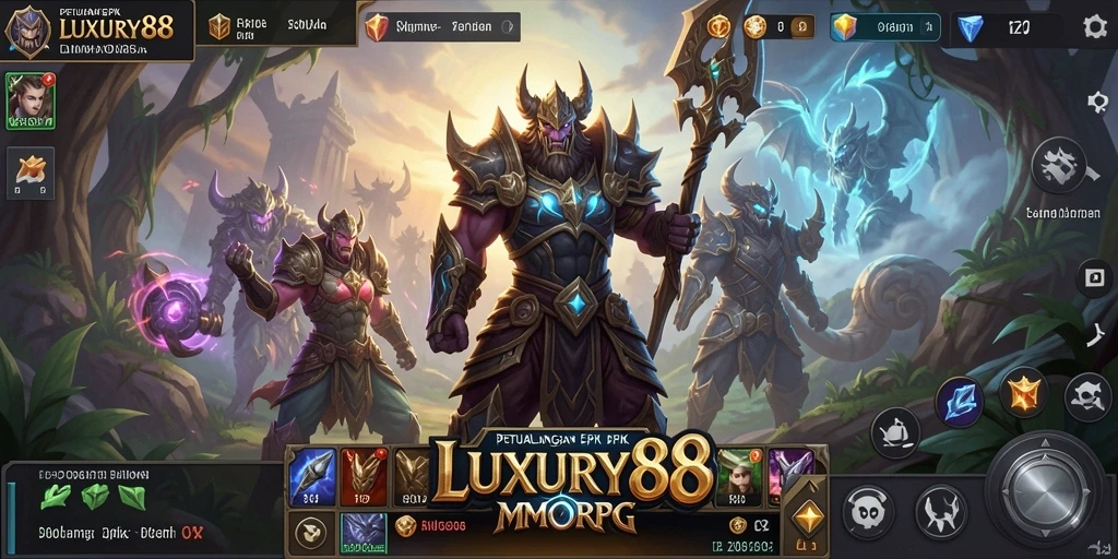 Gameplay seru LUXURY88 yang menampilkan pertempuran epik di dunia MMORPG.