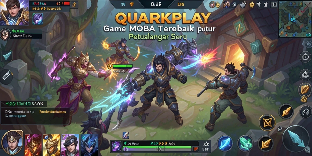 Tampilan seru dari gameplay QUARKPLAY saat pertempuran berlangsung.