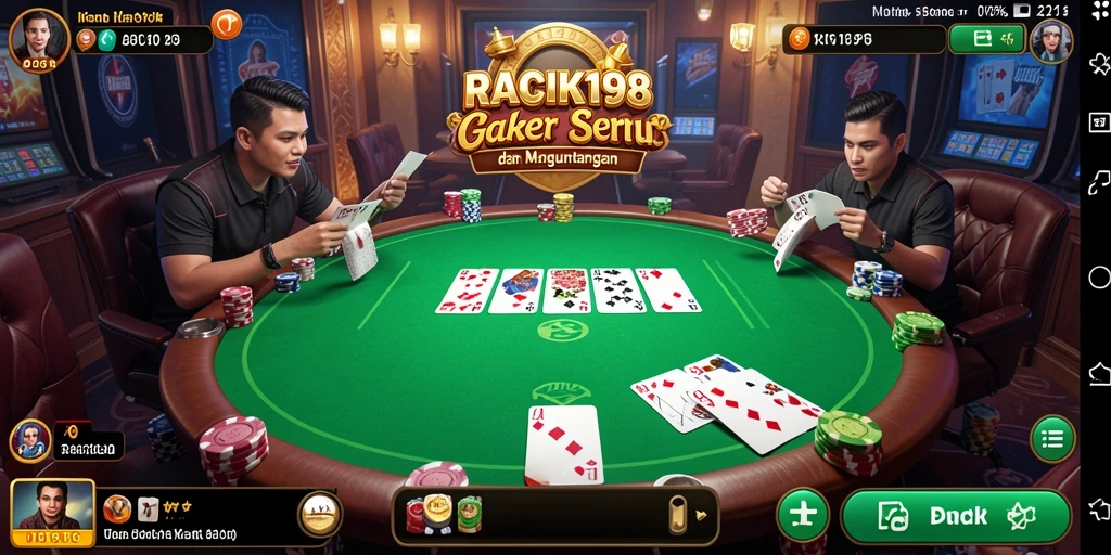 Screenshot gameplay Poker yang menampilkan keseruan permainan di RACIK198.