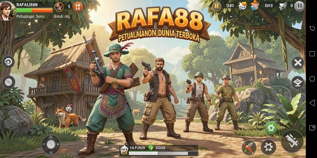 Tampilan gameplay RAFA88 dalam dunia terbuka yang menakjubkan.