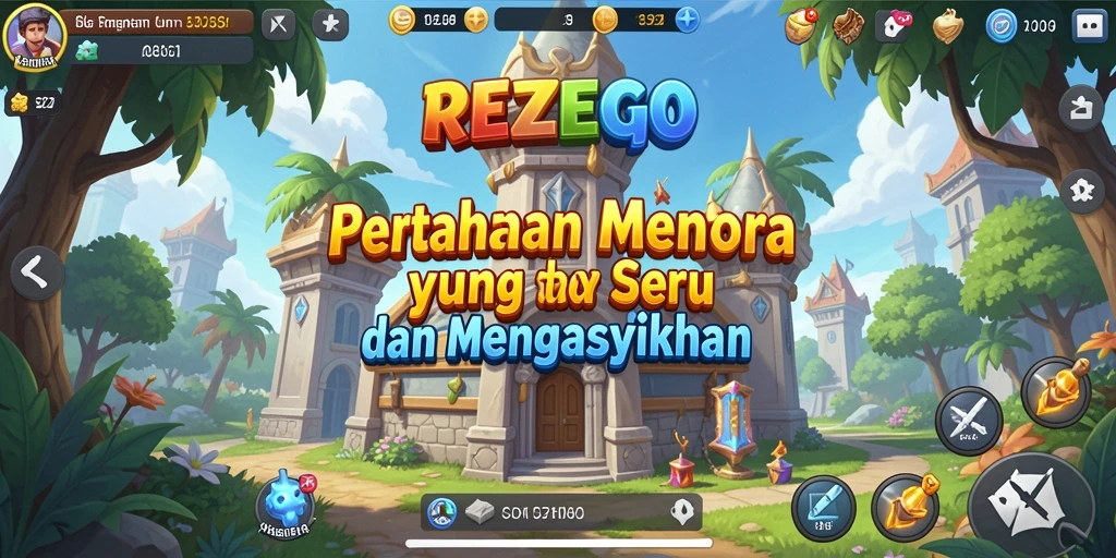 Tampilan gameplay seru dari REZEGO dalam genre Tower Defense.