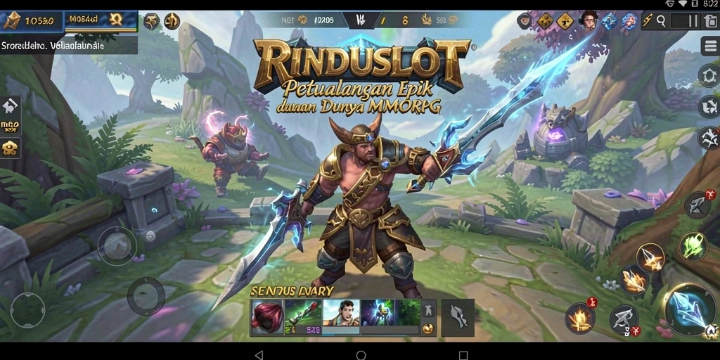 Screenshot gameplay RINDUSLOT yang menunjukkan aksi seru dalam MMORPG.
