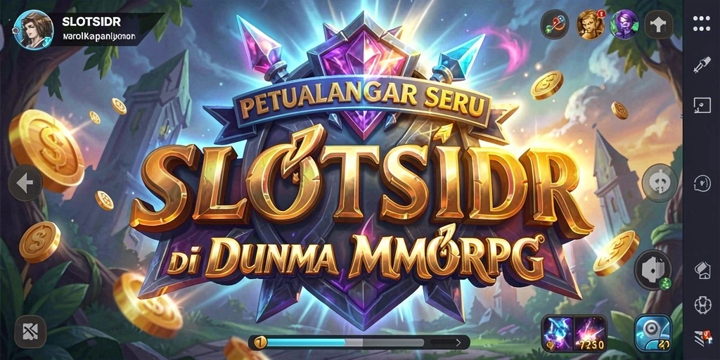 Screenshot utama SLOTSIDR menampilkan aksi pertarungan epik dalam dunia MMORPG.