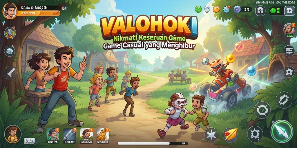 Screenshot gameplay VALOHOKI yang menyenangkan dan penuh warna.